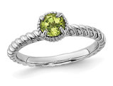 2/5 Carat (ctw) Green Peridot Ring in Sterling Silver